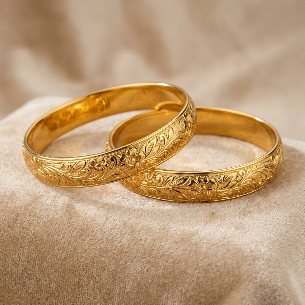 Traditional Engraved Gold Bangles